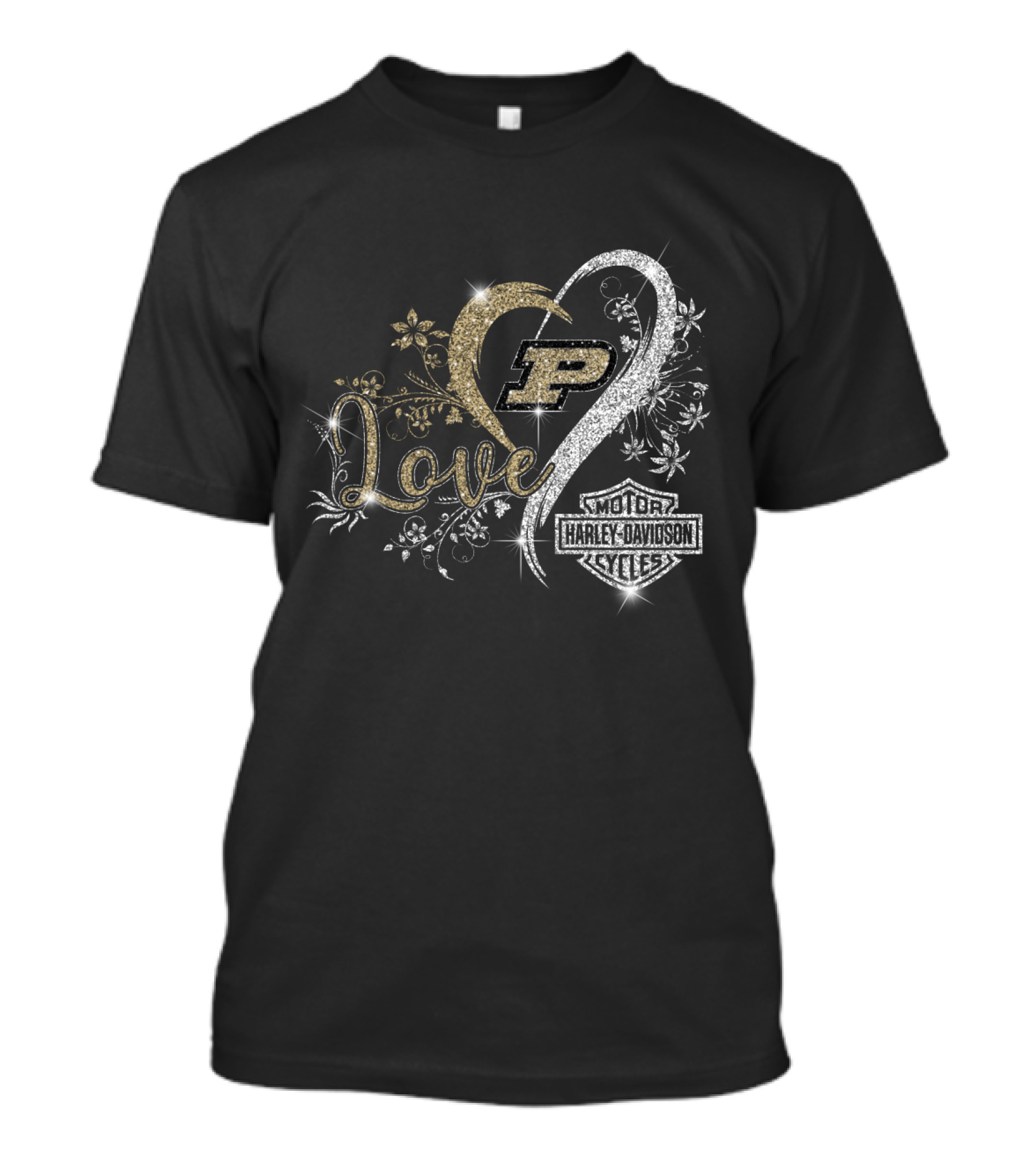 Love Purdue Boilermakers Harley Davidson Cycles T-Shirt