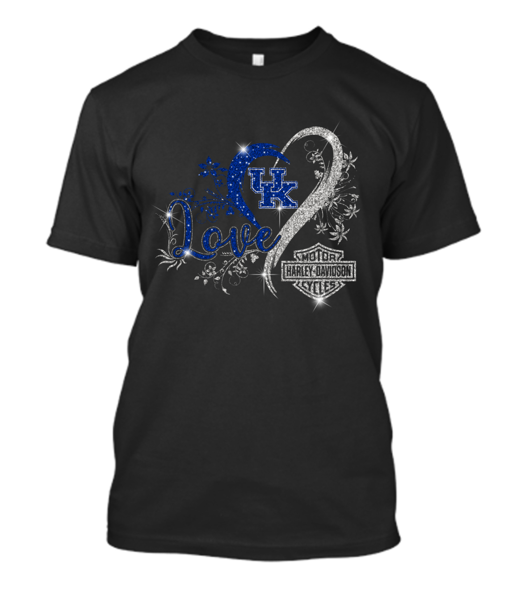Love Uk Kentucky Wildcats Harley Davidson Motor Cycles T-Shirt