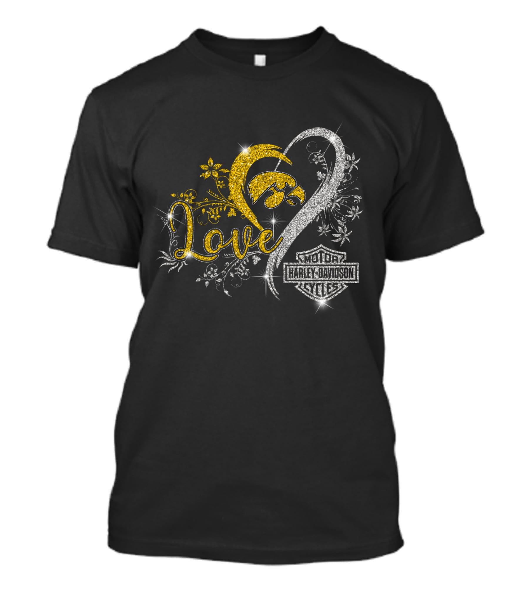 Love Iowa Hawkeyes Harley Davidson Cycles T-Shirt