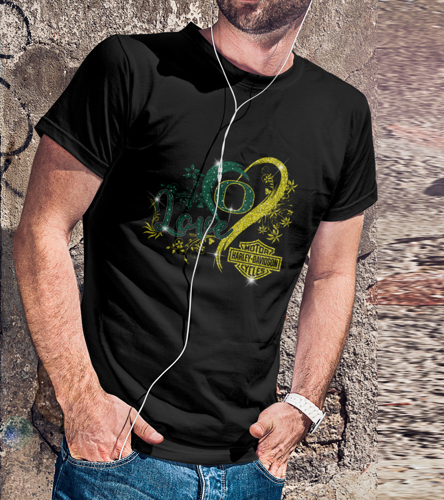 Love Oregon Ducks Harley Davidson Motor Cycles T-Shirt