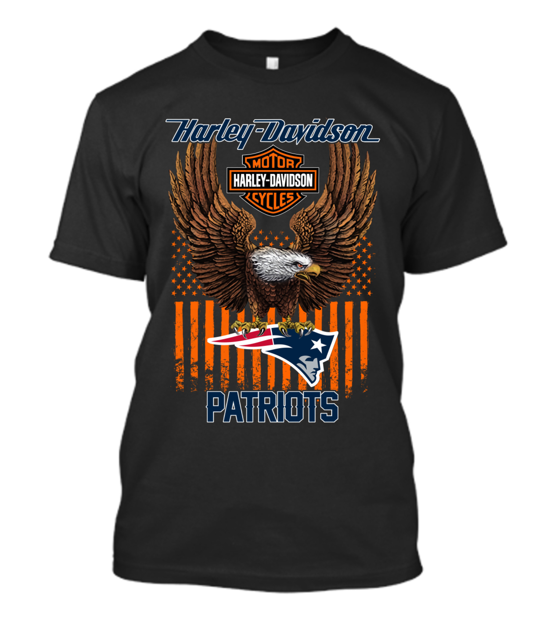 Harley Davidson Motorcycles New England Patriots Eagle T-Shirt
