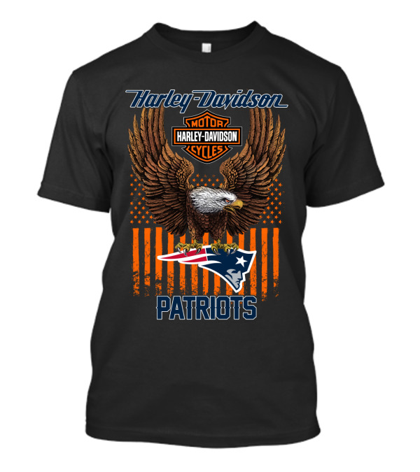 Harley Davidson Motorcycles New England Patriots Eagle T-Shirt