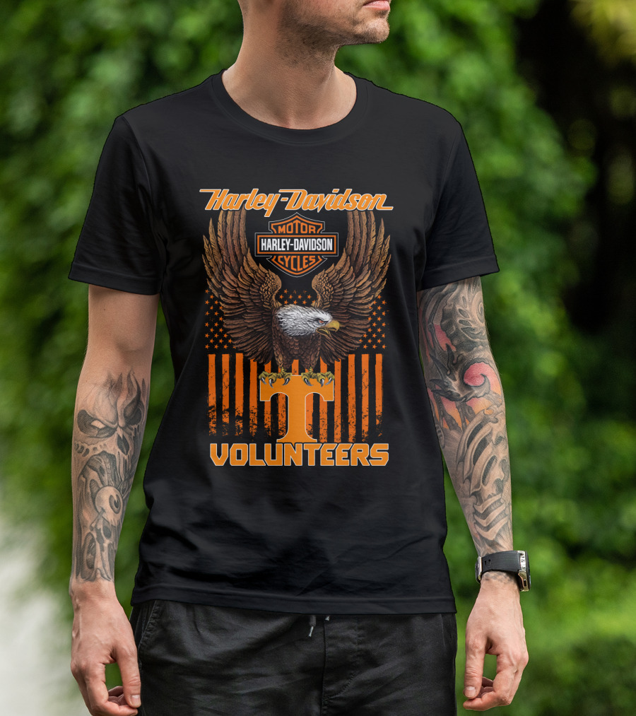 Harley Davidson Motor Cycles Tennessee Volunteers Eagle T-Shirt