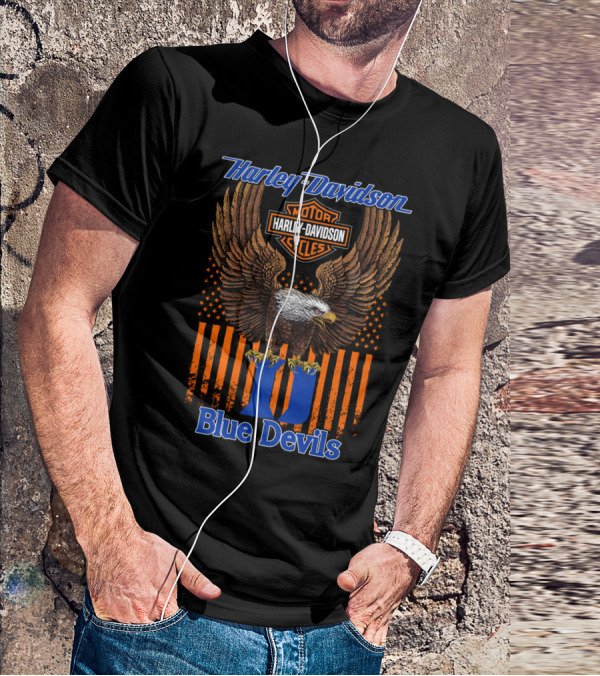 Harley Davidson Motorcycles Eagle Duke Blue Devils T-Shirt