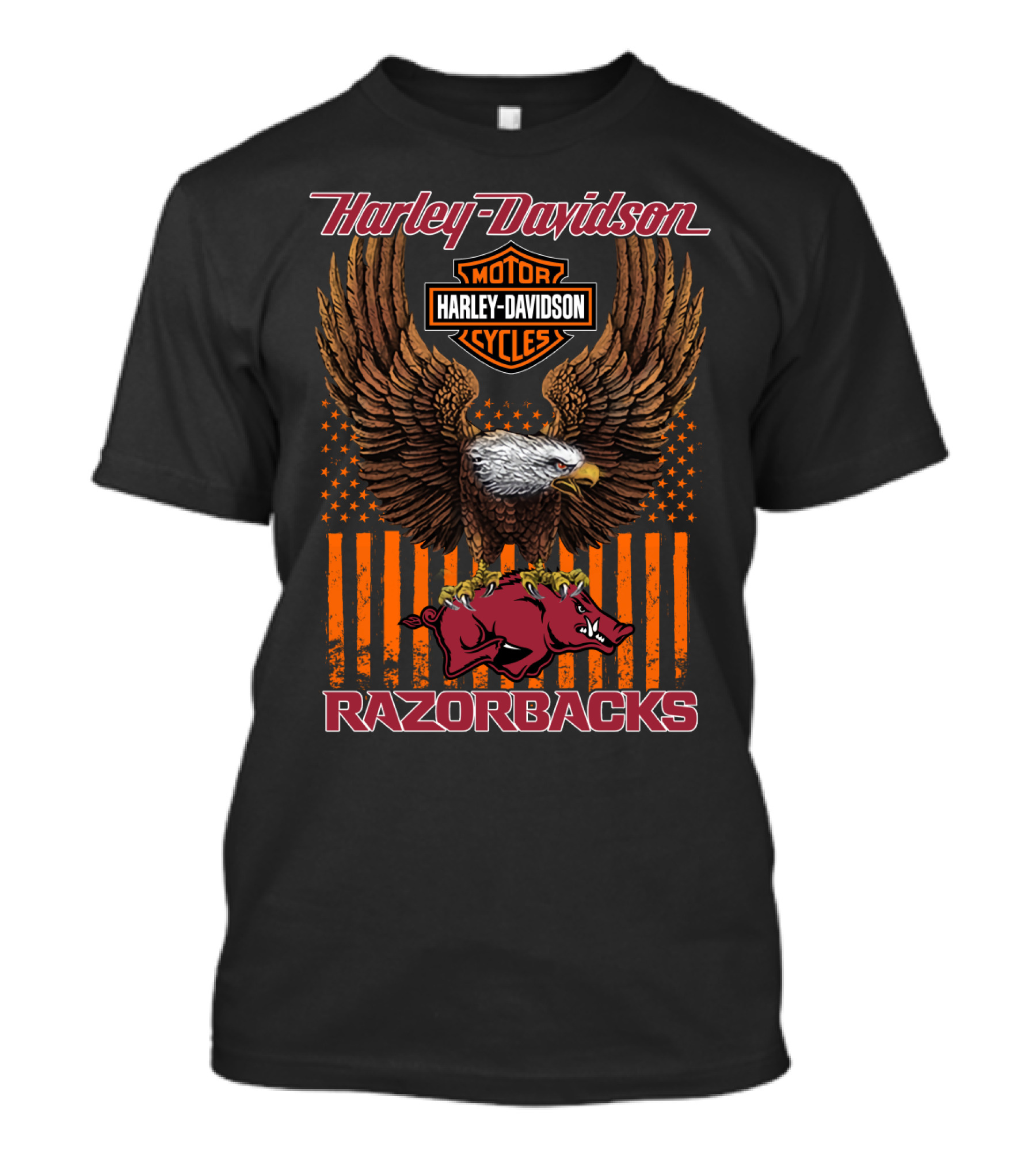 Harley Davidson Motor Cycles Eagle Razorbacks T-Shirt