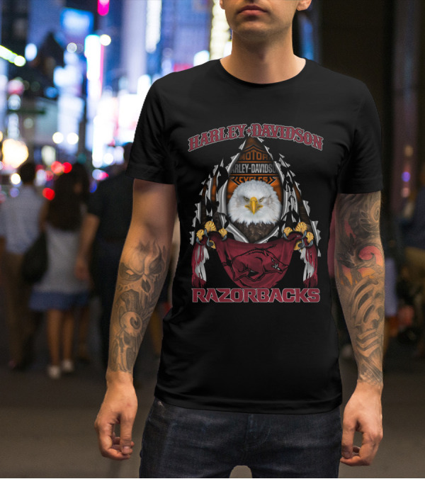 Harley Davidson Motor Cycles Razorbacks T-Shirt