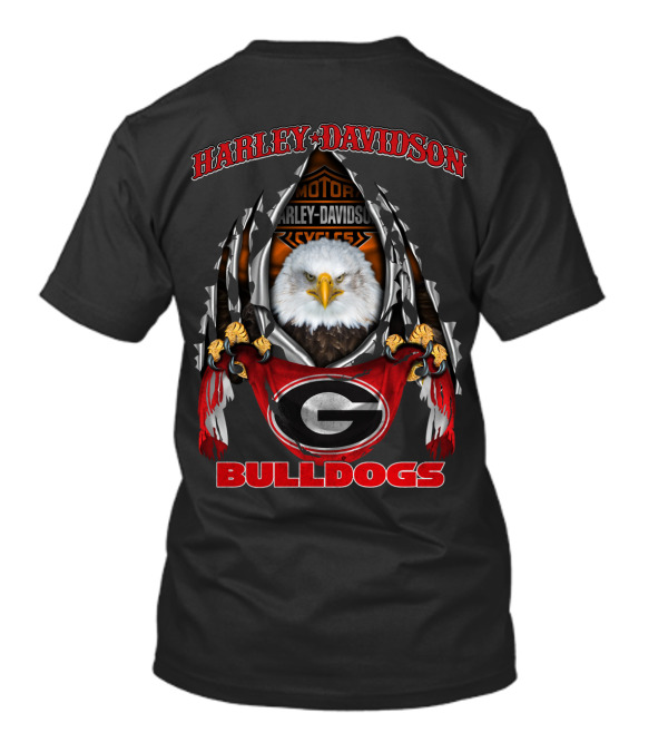 Harley Davidson Motorcycles Georgia Bulldogs Eagle T-Shirt