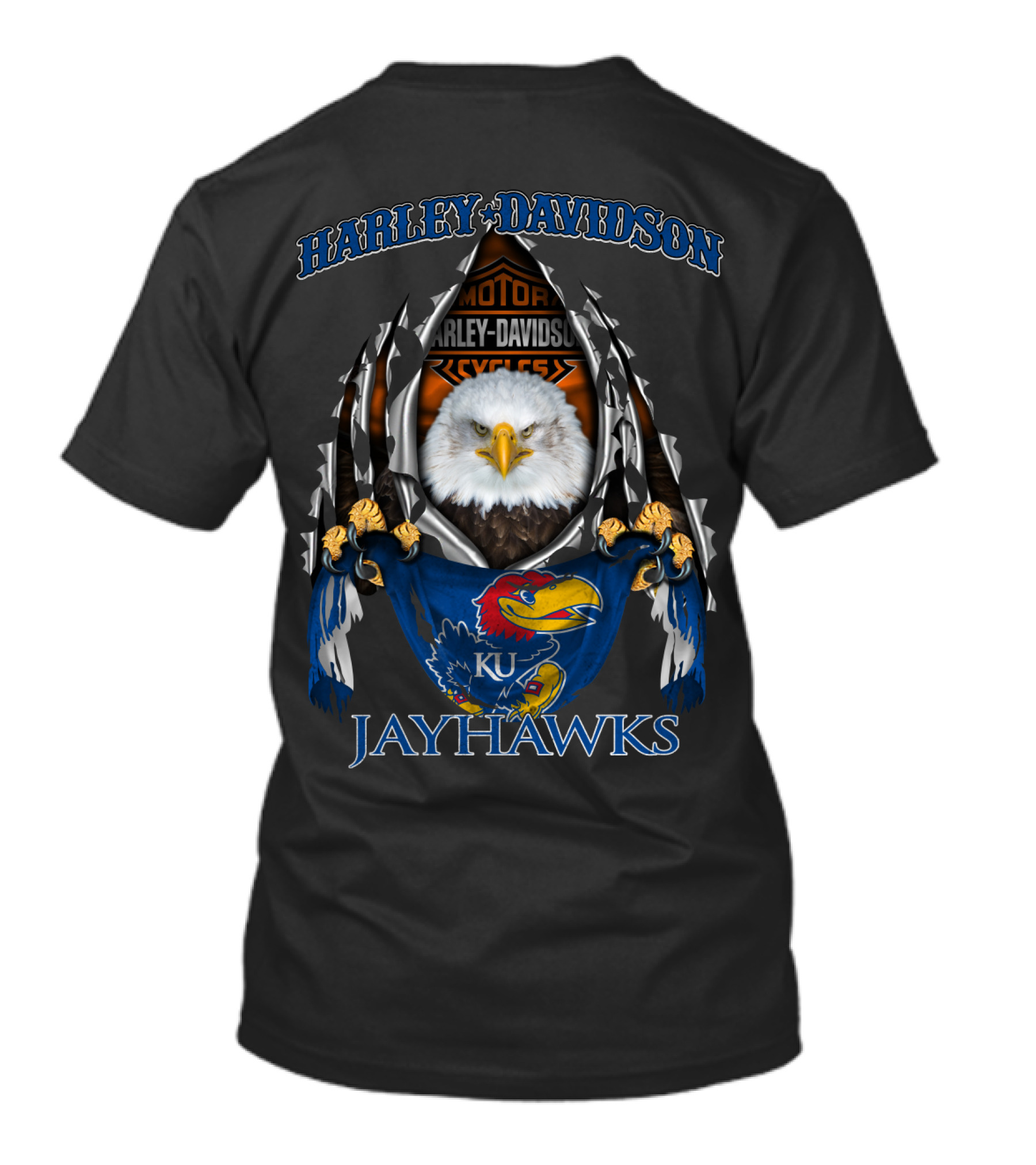 Harley Davidson Kansas Jayhawks Eagle Ku 3003.Ncaa T-Shirt