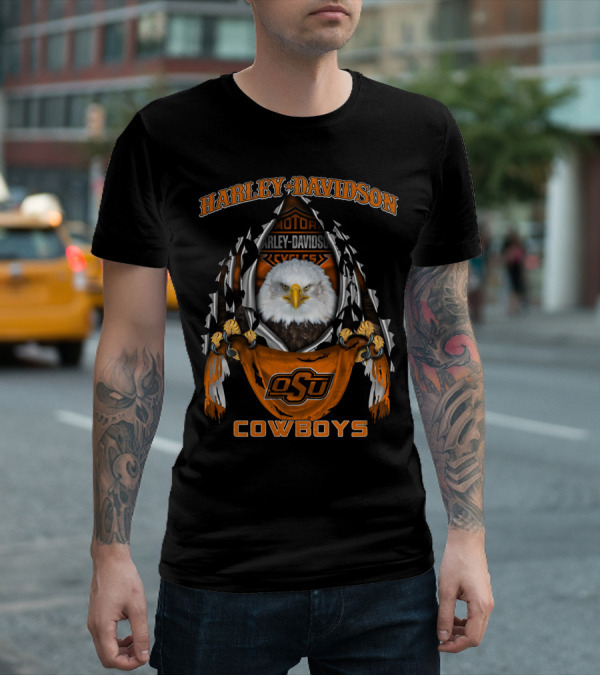 Harley Davidson Osu Cowboys Eagle Motorcycles T-Shirt