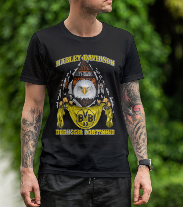Harley Davidson Bvb 09 Borussia Dortmund Eagle Motor Cycles T-Shirt
