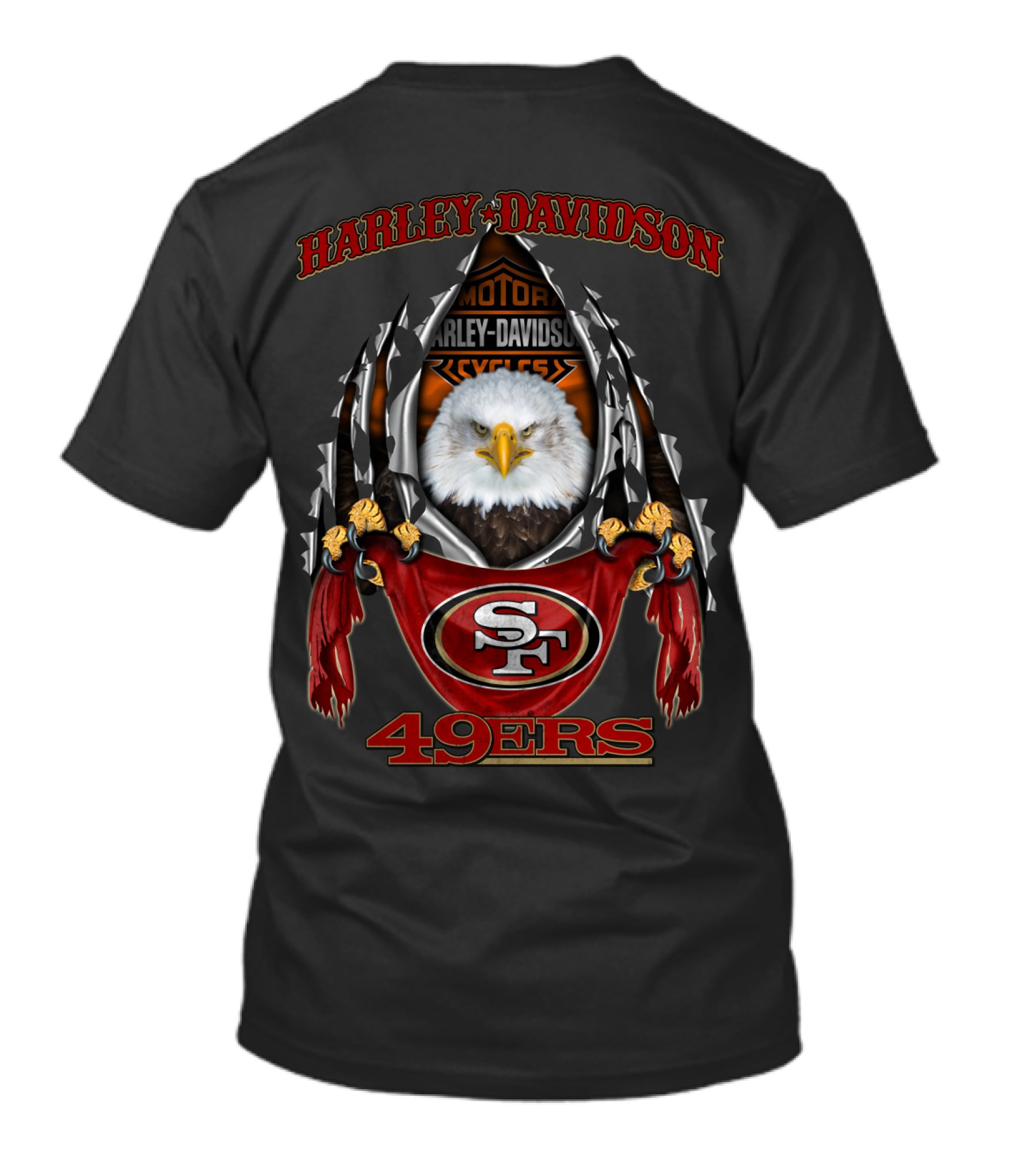 Harley Davidson 49ers Sf Motorcycle Eagle T-Shirt