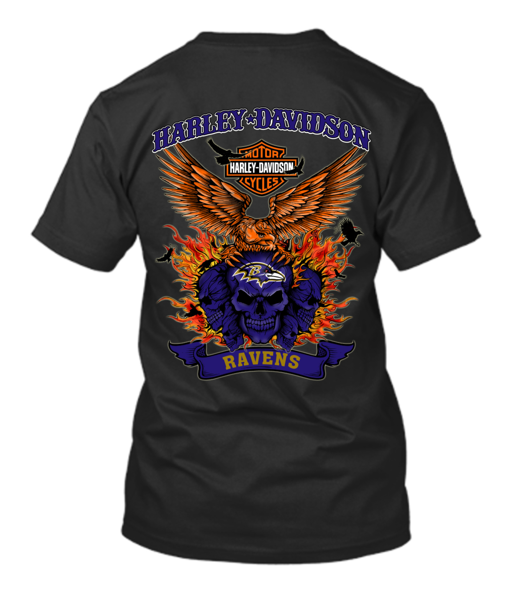 Harley Davidson Motor Cycles Baltimore Ravens 0304 Nfl T-Shirt