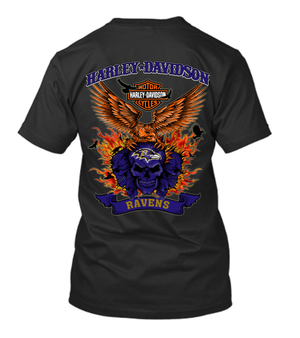 Harley Davidson Motor Cycles Baltimore Ravens 0304 Nfl T-Shirt