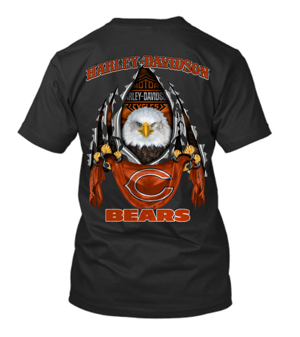Harley Davidson Bears Chicago Nfl Motorcycle Eagle T-Shirt