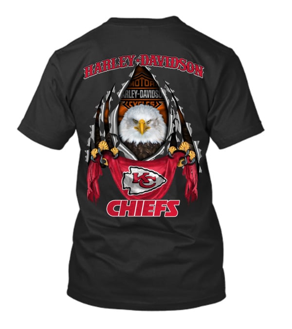Harley Davidson Motorcycles Eagle Kansas City Chiefs T-Shirt