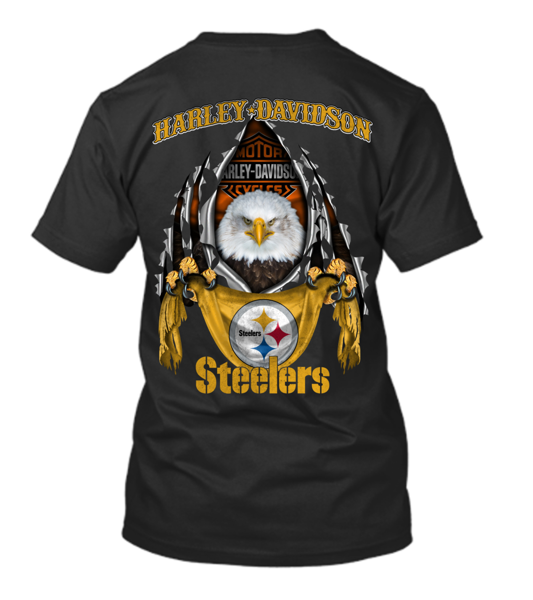 Harley Davidson Motorcycles Steelers Eagle T-Shirt