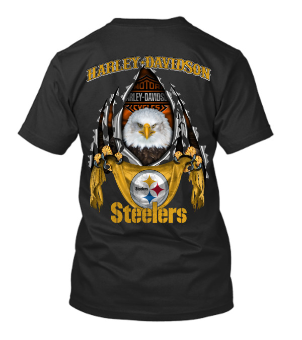 Harley Davidson Motorcycles Steelers Eagle T-Shirt