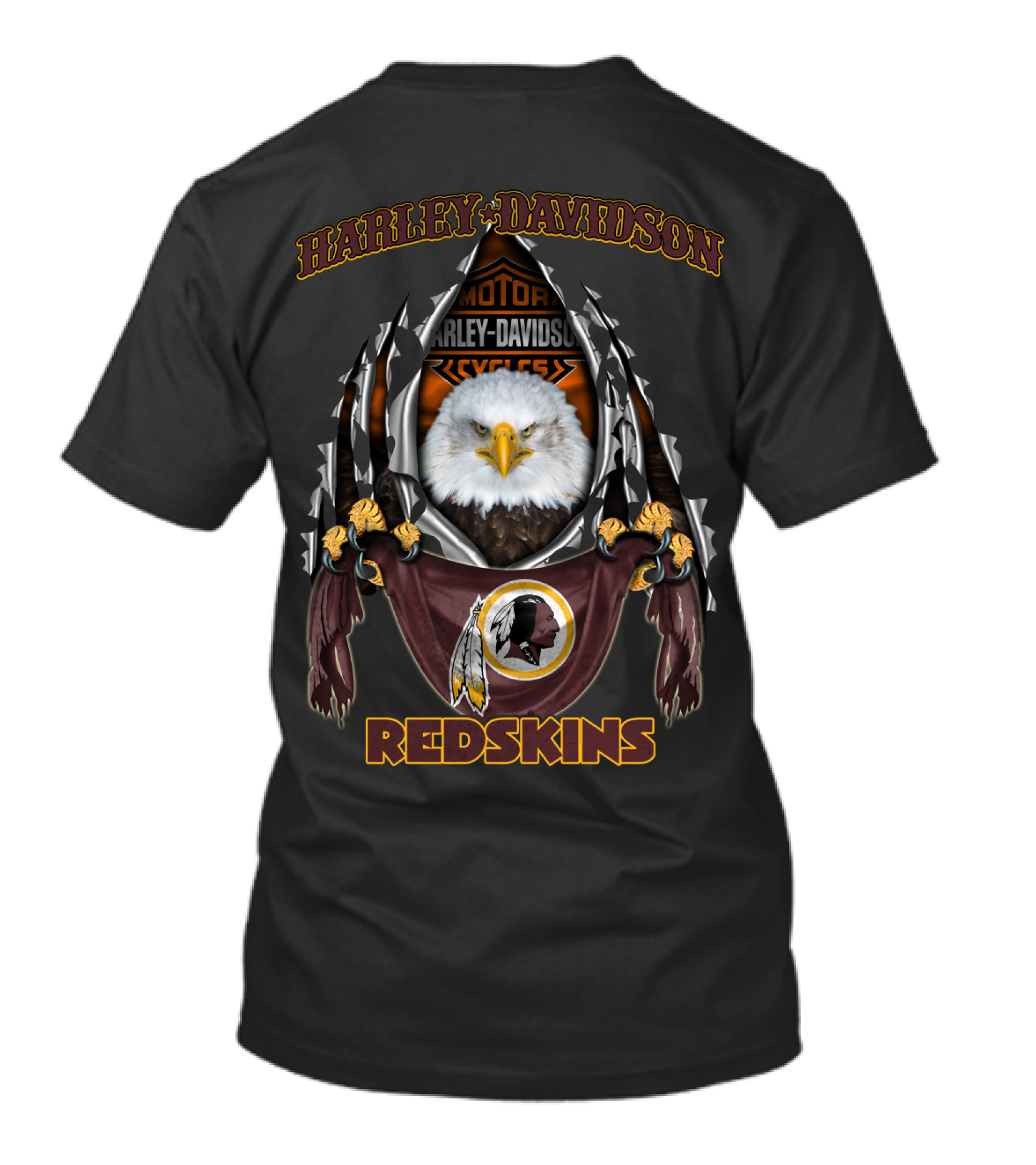 Harley Davidson Redskins Nfl Bald Eagle 84 Washington T-Shirt