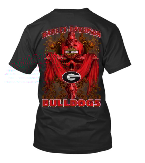 Harley Davidson Georgia Bulldogs Motorcycle Cycles T-Shirt