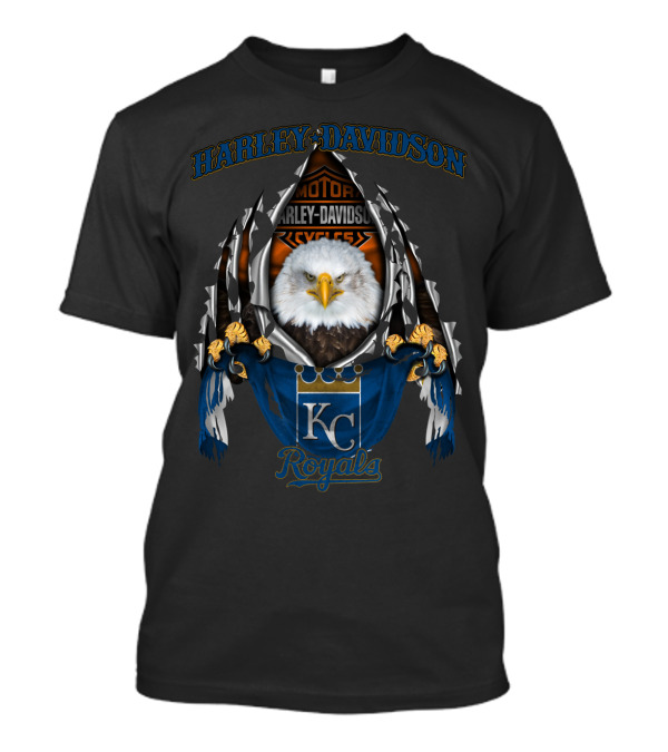 Harley Davidson Kc Royals Bald Eagle Motorcycles T-Shirt