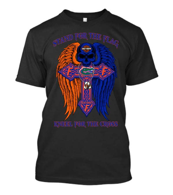 Stand For The Flag Kneel For The Cross Florida Gators Harley Davidson T-Shirt