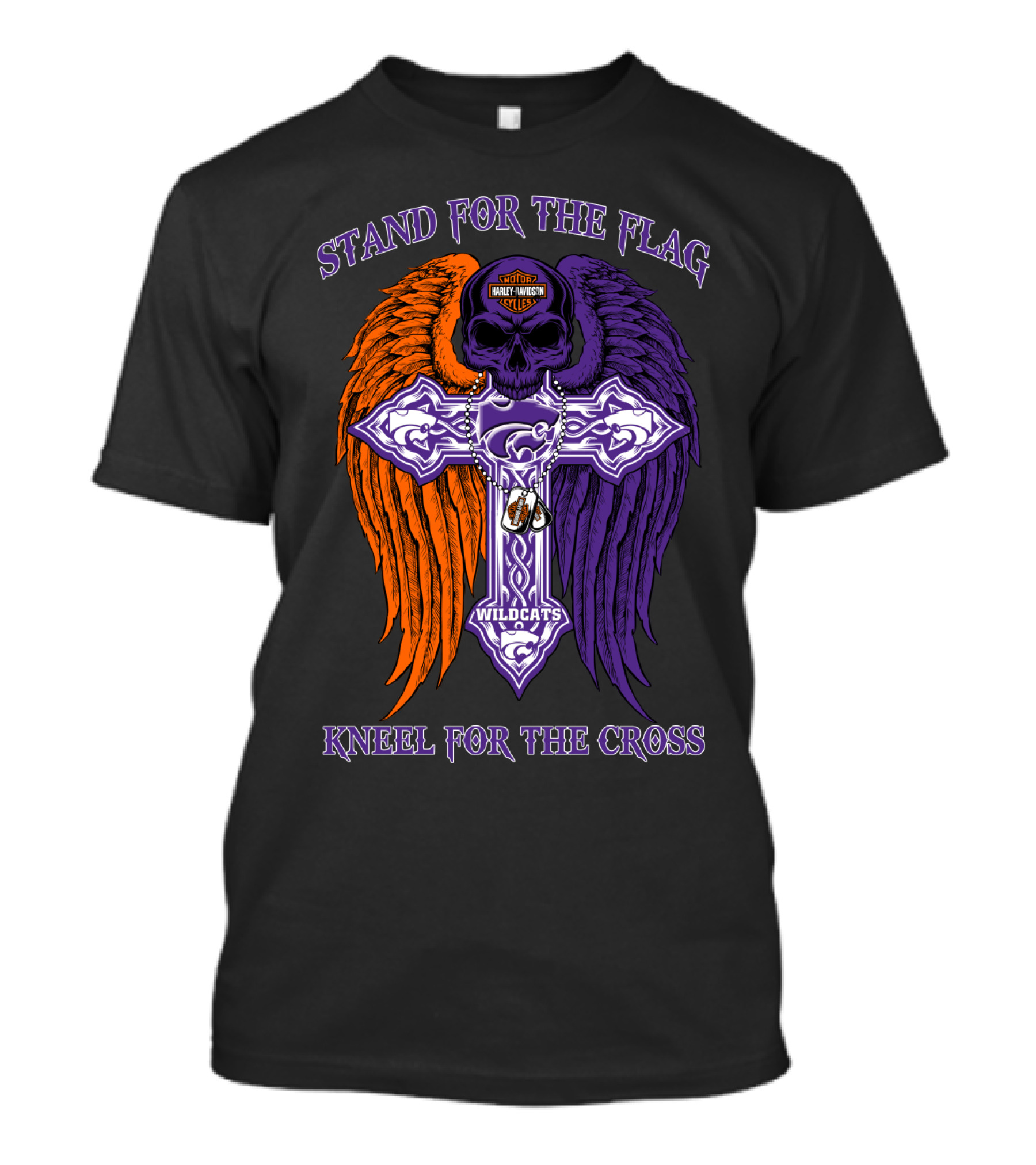 Stand For The Flag Kneel For The Cross Kansas State Wildcats T-Shirt