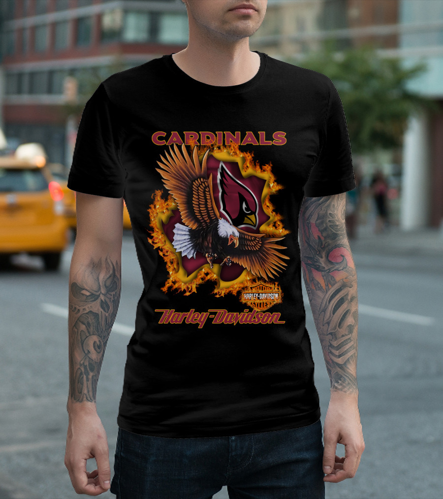 Cardinals Harley Davidson Nfl 84 Arizona Eagles Fire T-Shirt