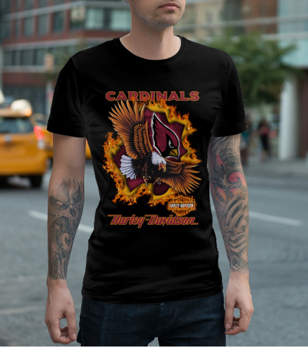 Cardinals Harley Davidson Nfl 84 Arizona Eagles Fire T-Shirt
