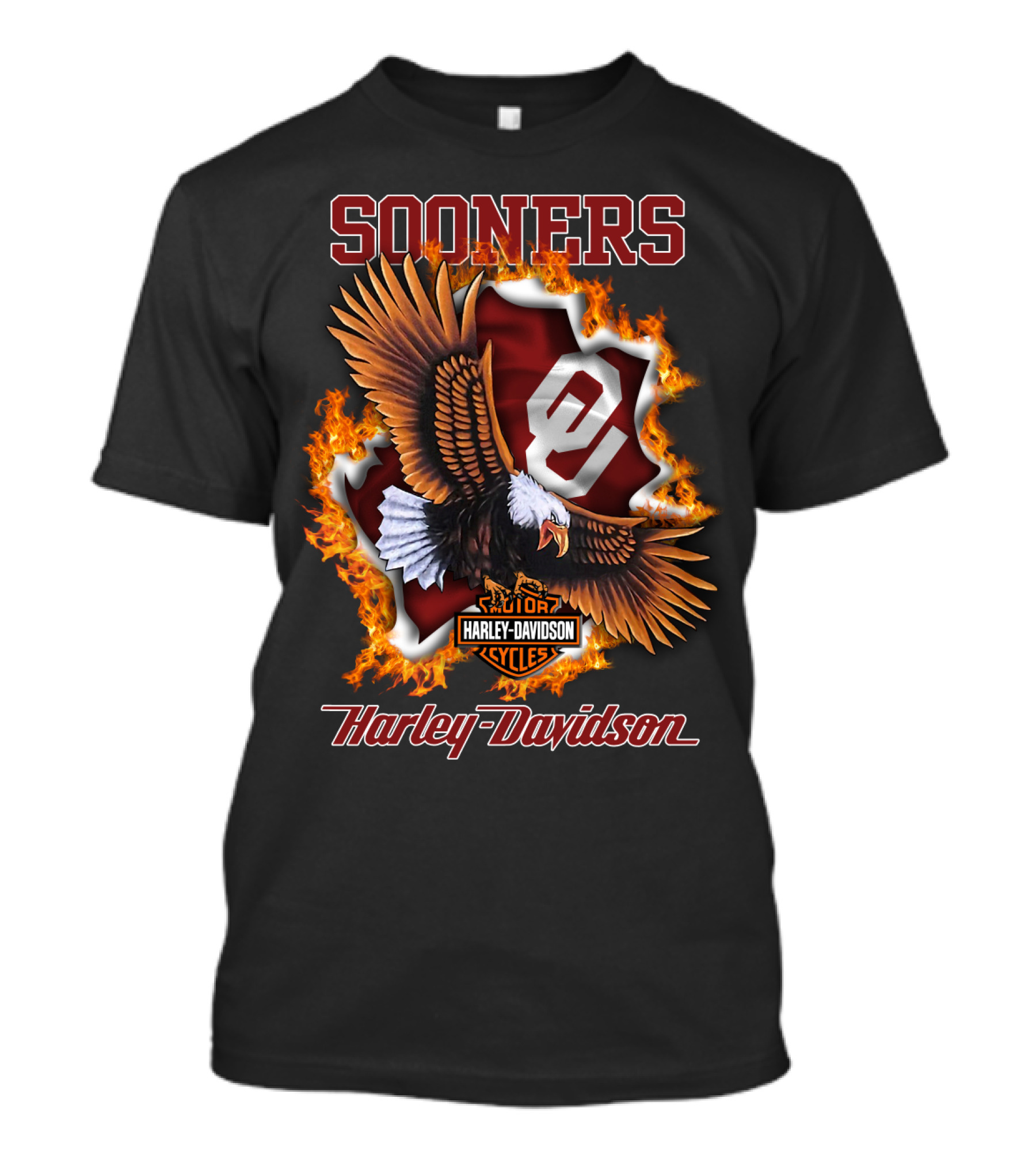 Sooners Harley Davidson Cycles Eagle Oklahoma T-Shirt