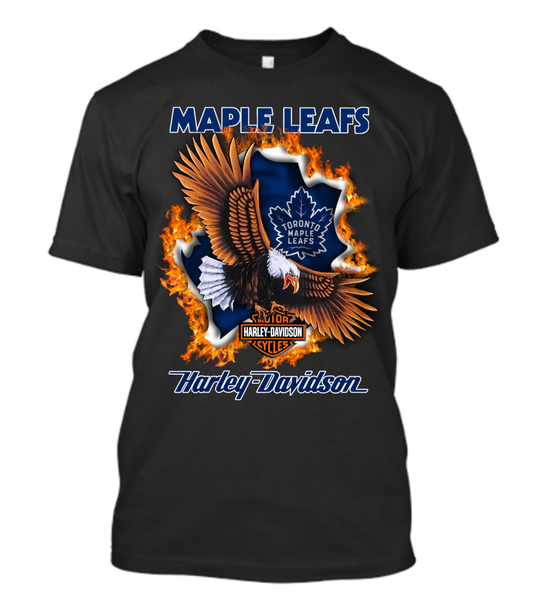 Maple Leafs Toronto Maple Leafs Harley Davidson Cycles T-Shirt