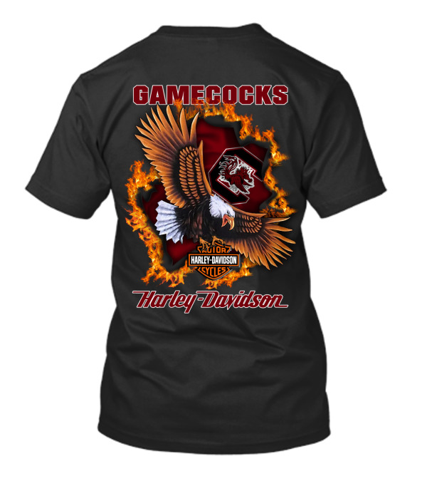 South Carolina Gamecocks Harley Davidson Cycles Ncaa 04.08 Eagle Flame T-Shirt