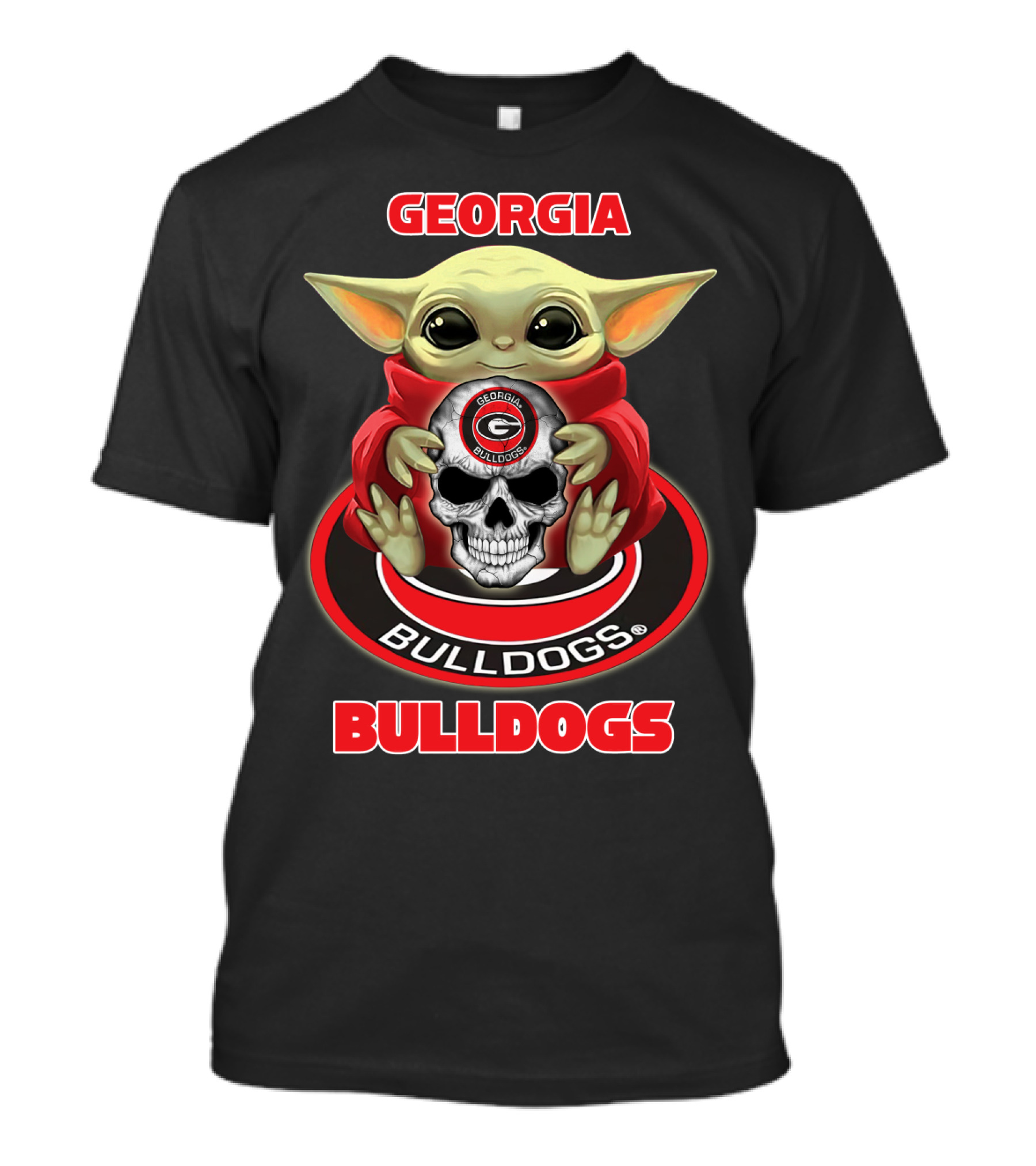 Georgia Bulldogs Baby Alien Holding Skull T-Shirt