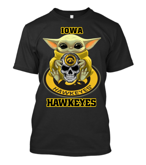 Iowa Hawkeyes Yd1404 Baby Alien With Skull T-Shirt