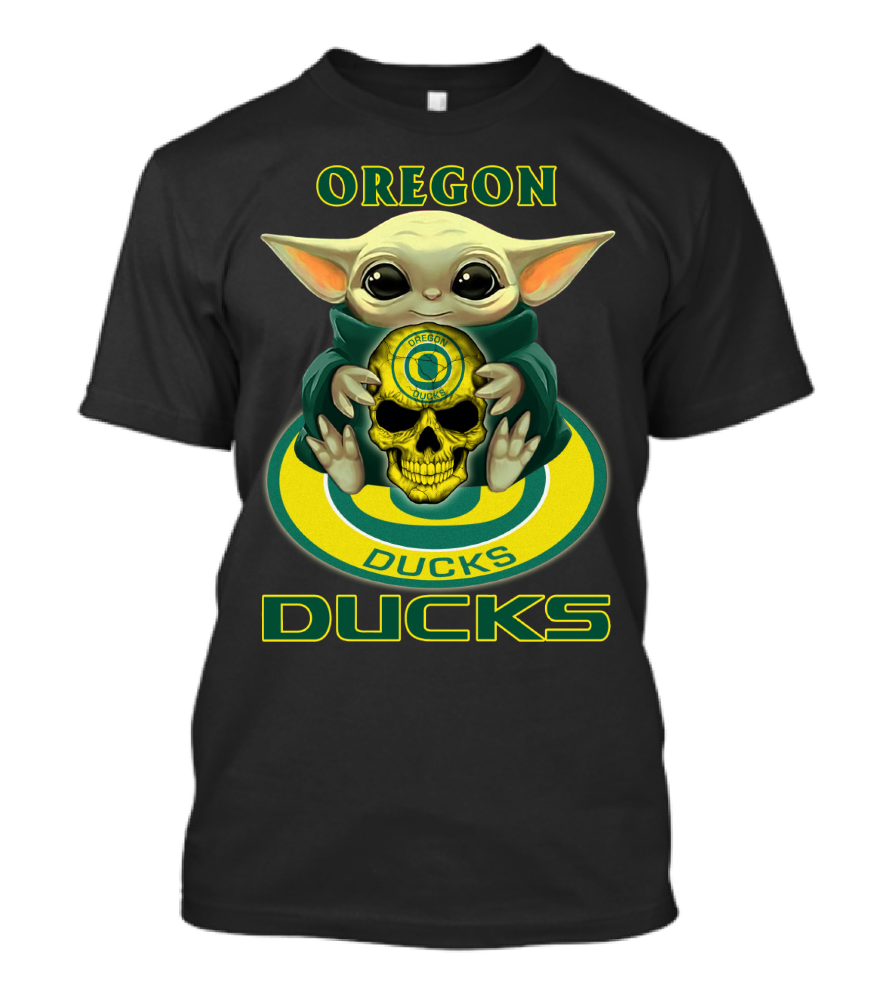 Oregon Ducks Baby Alien Holding Skull T-Shirt