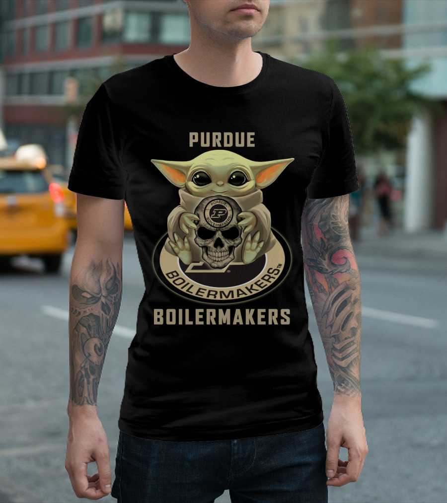 Purdue Boilermakers Yd1404 Baby Alien Skull T-Shirt