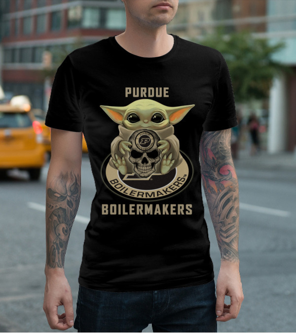 Purdue Boilermakers Yd1404 Baby Alien Skull T-Shirt