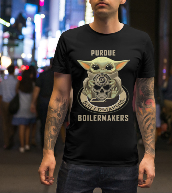 Purdue Boilermakers Yd1404 Baby Alien Skull T-Shirt