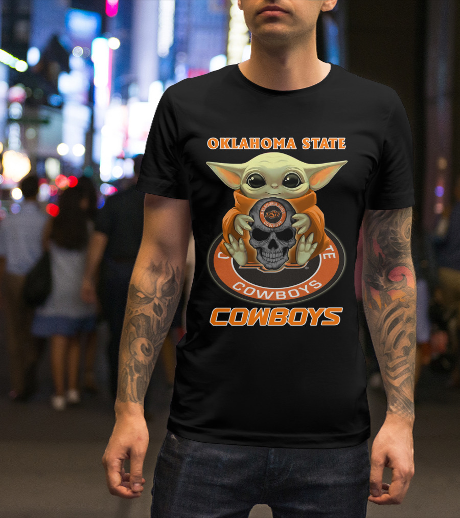 Oklahoma State Cowboys Baby Alien Holding Osu Skull T-Shirt