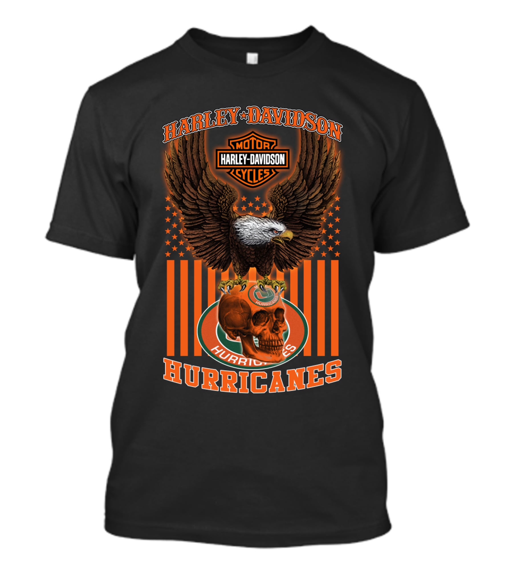 Harley Davidson Motor Cycles Eagle Miami Hurricanes T-Shirt