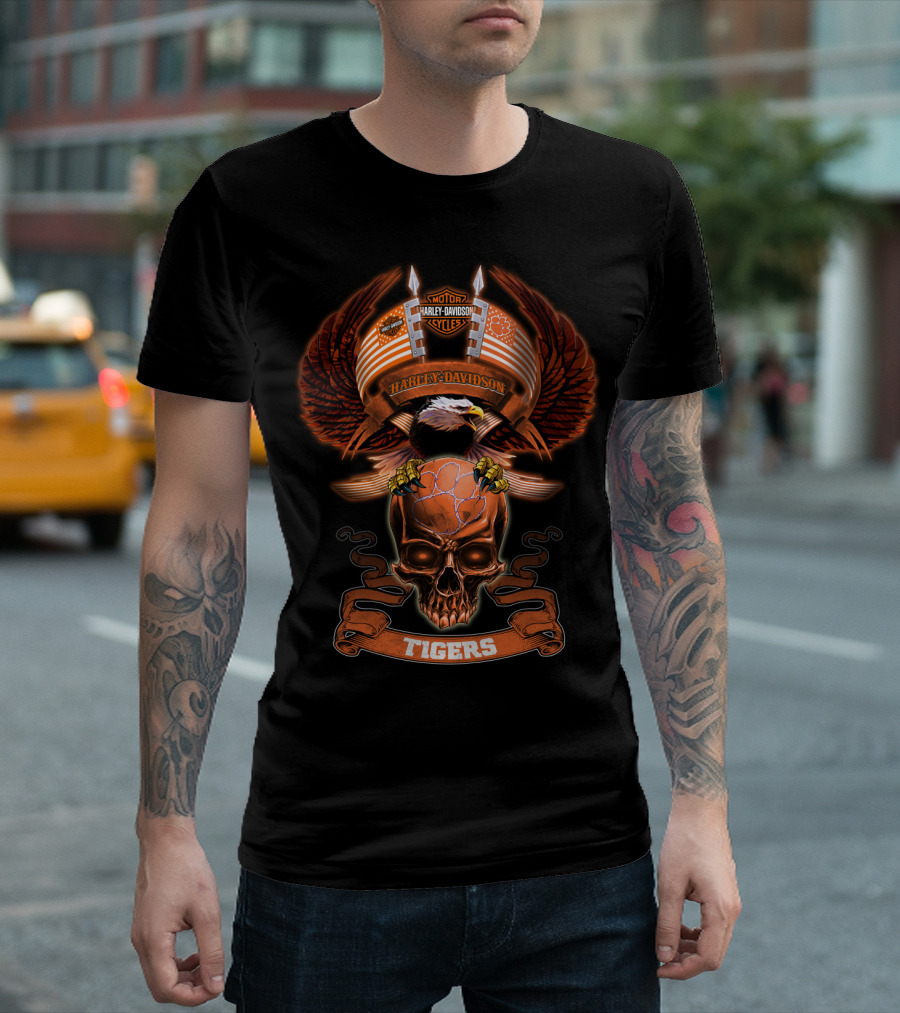 Harley Davidson Motorcycles Skull Eagle Tigers Hd2105 T-Shirt
