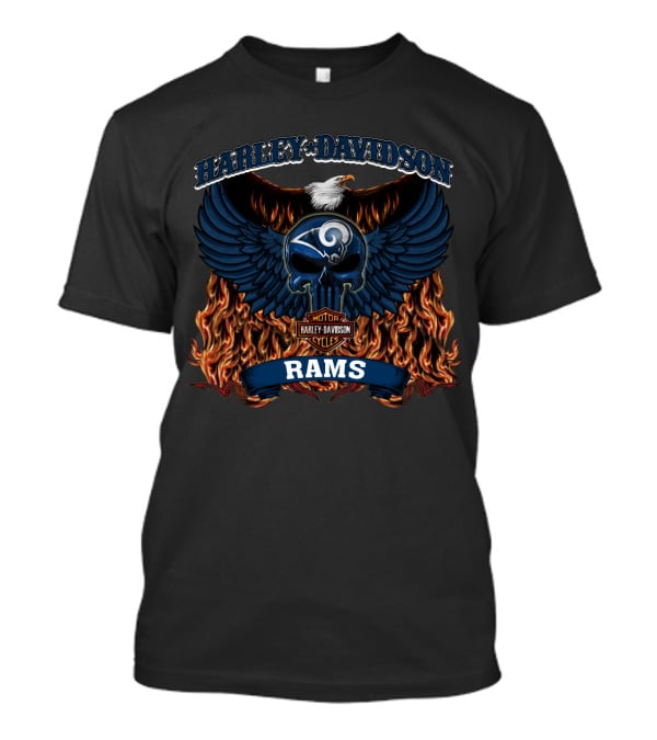Harley Davidson Los Angeles Rams Nfl Motorcycles T-Shirt
