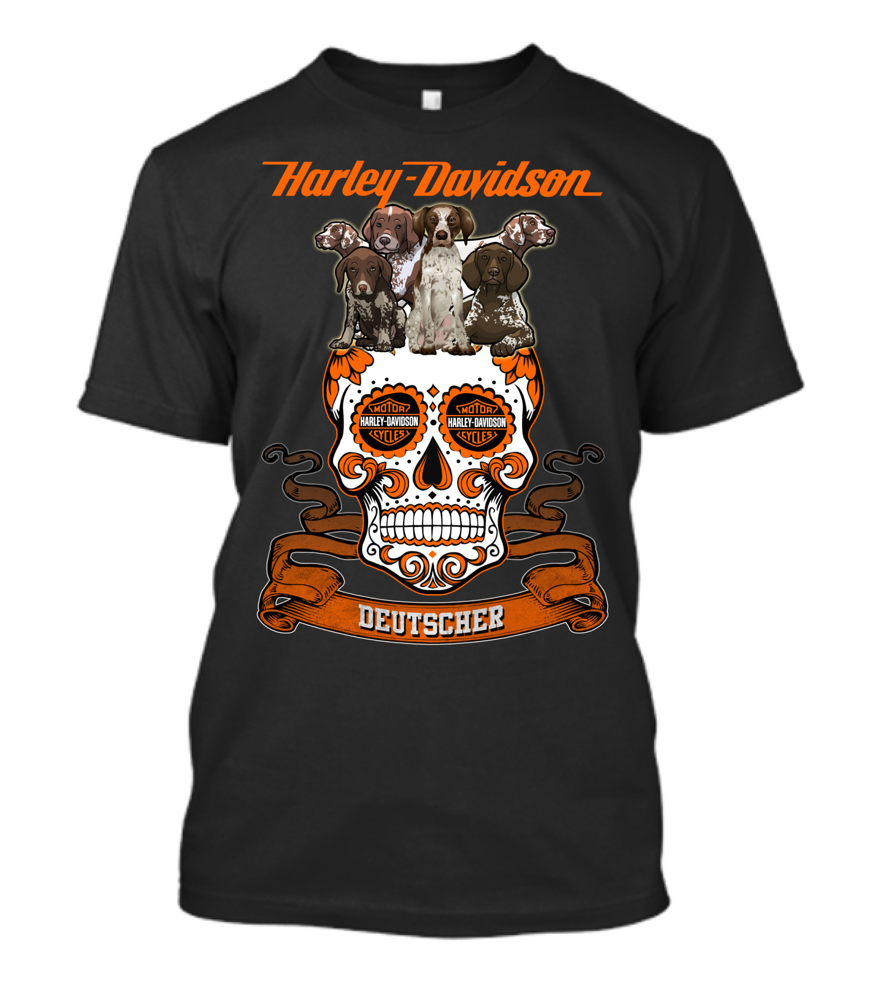 Harley Davidson Deutscher Hl Dog German Shorthaired Pointer T-Shirt