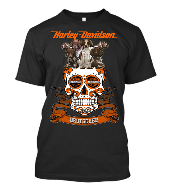 Harley Davidson Deutscher Hl Dog German Shorthaired Pointer T-Shirt