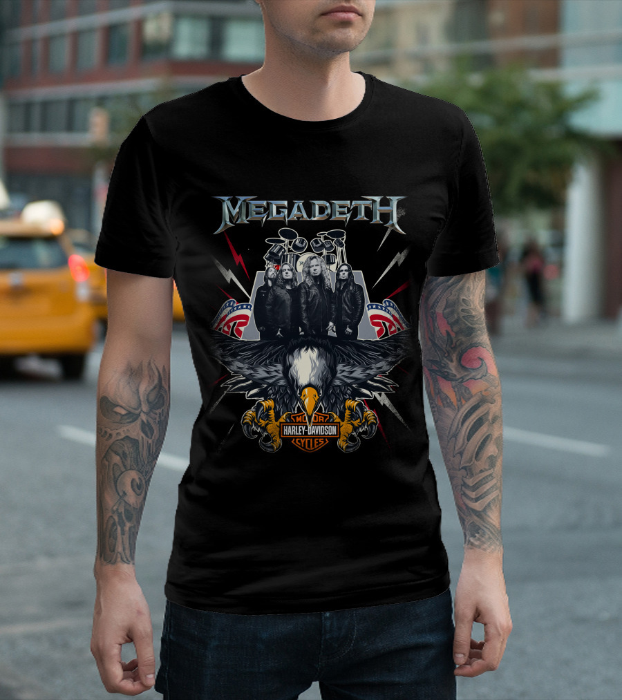 Megadeth Harley Davidson Cycles Band T-Shirt