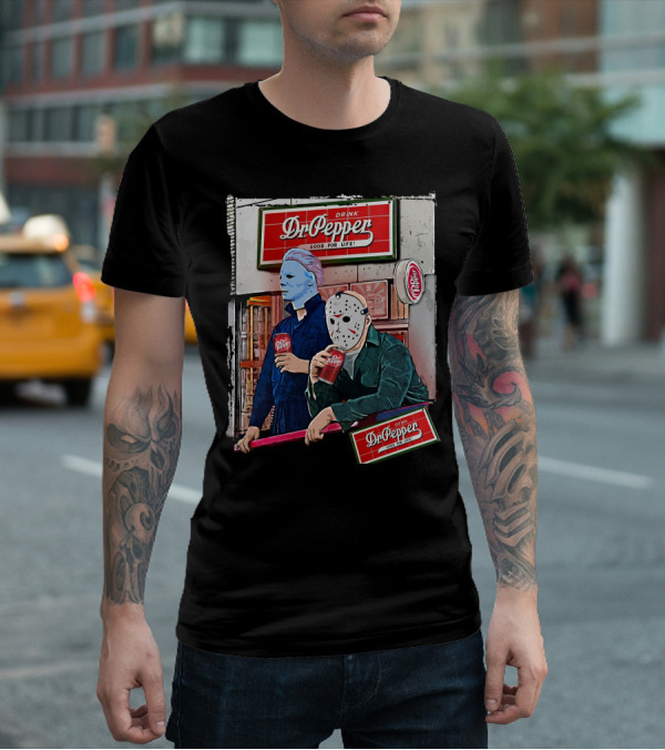 Dr Pepper Halloween Horror Movie Icons T-Shirt