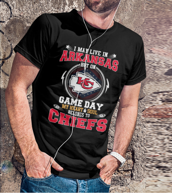 Arkansas Game Day My Heart And Soul Belongs To Chiefs Kc Chiefs T-Shirt