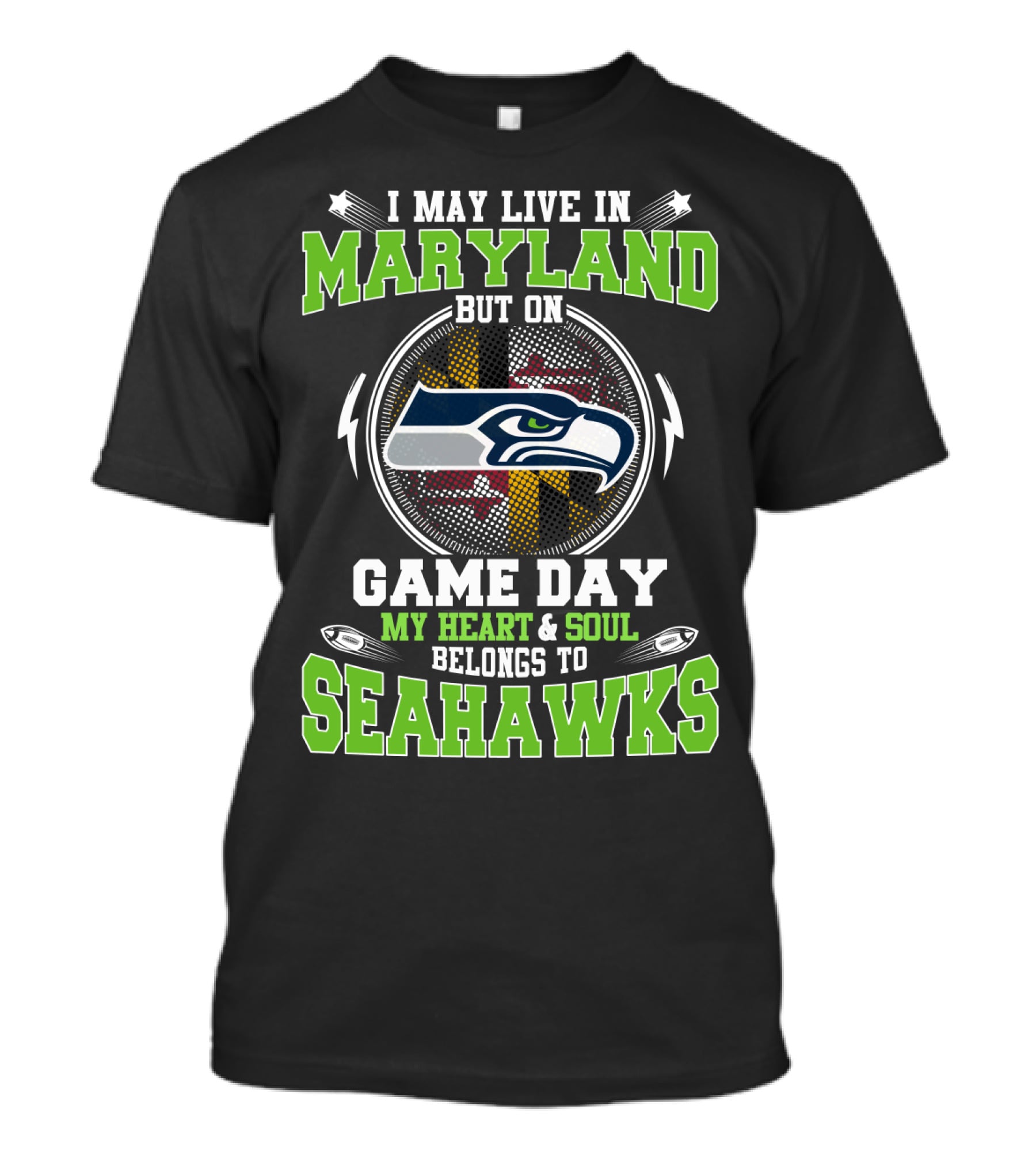 Maryland Game Day Heart And Soul Belongs To Seahawks T-Shirt