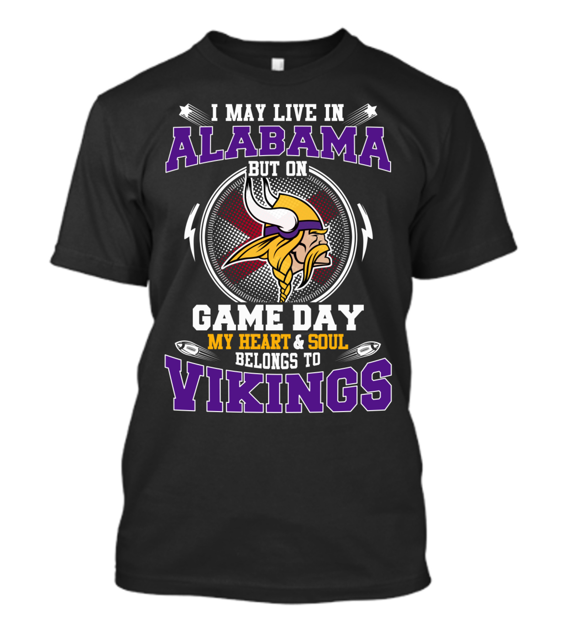 ALABAMA HEART AND SOUL BELONGS TO VIKINGS GAME DAY T-Shirt