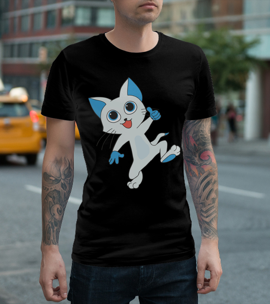 Fairy Tail Happy Cat Playful Dance T-Shirt