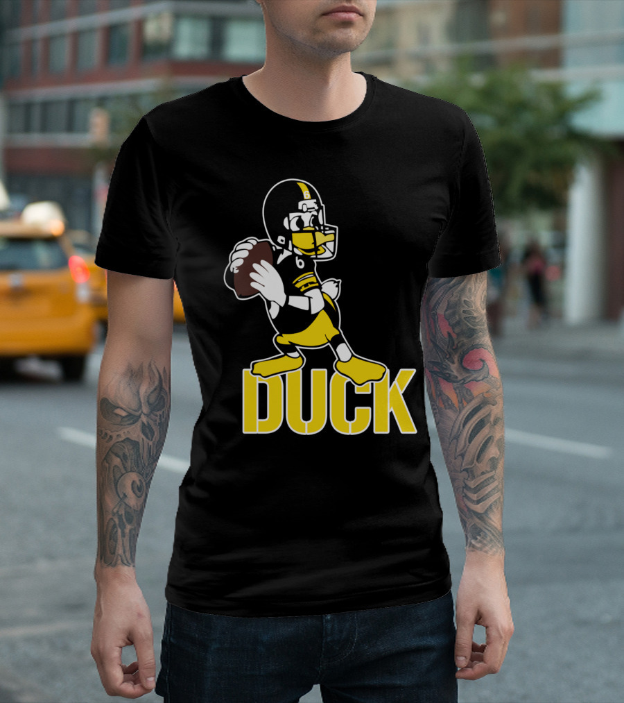 Pittsburgh Football Duck Hodges Quarterback Cartoon T-Shirt